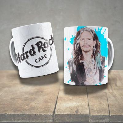 Caneca De Porcelana 325ml Decorada ícones Da Música Steven Tyler