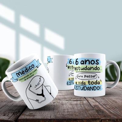 Caneca De Porcelana 325ml Flork Profissões Masculino Médico