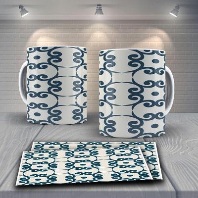 Caneca De Porcelana 325ml Decorada Tribal Tribal 26