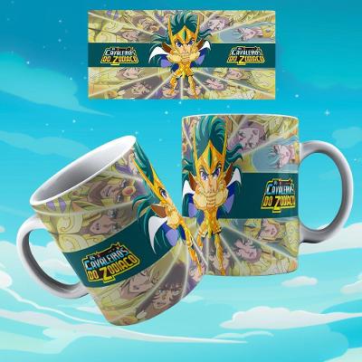 Caneca De Porcelana 325ml Animes Decorada Cavaleiros Do Zodíaco 1