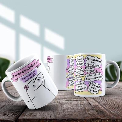Caneca De Porcelana 325ml Flork Profissões Feminino Empreendedora
