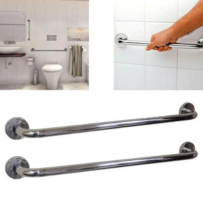 Barra Alça Apoio Kit 2 Uni Aço Inox 50 Cm Anti Queda Evita Acidente Segurança