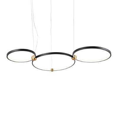 Lustre Pendente Skylight Circles 3076 Preto-dourado Led Bivolt Preto-dourado