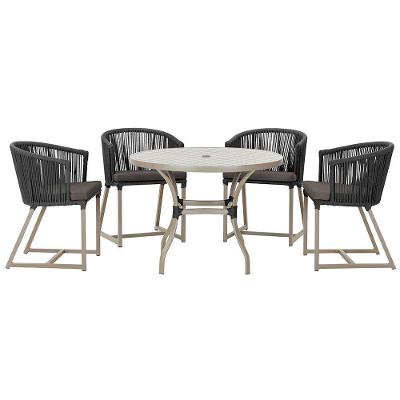 Mesa Com 4 Cadeiras E Noronha Estofado 11 Trama Original Preto