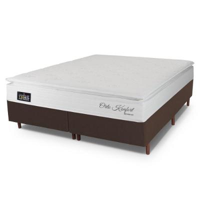 Cama Box Baú Queen Hellen Orto Konfort Espuma D33 Pillow Top Zurich/cinza Voltagem - S/v