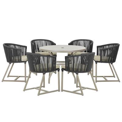 Mesa E 6 Cadeiras De Jantar Noronha Fendi E7 Trama Original Preto