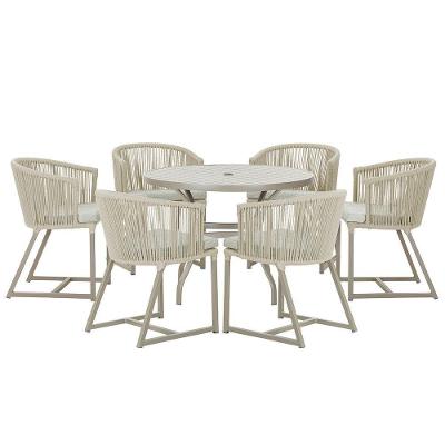 Mesa E 6 Cadeiras De Jantar Noronha Fendi E3 Trama Original Rami