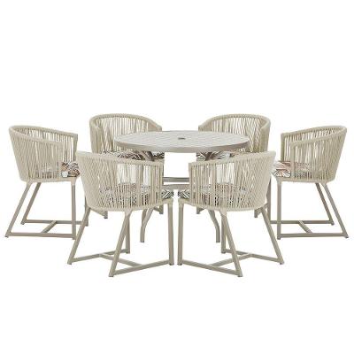 Mesa E 6 Cadeiras De Jantar Noronha Fendi E6 Trama Original Rami