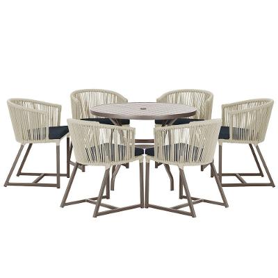 Mesa Com 6 Cadeiras De Jantar Noronha E12 Trama Original Rami