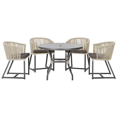Mesa Com 4 Cadeiras E Noronha Estofado 11 Trama Original Rami