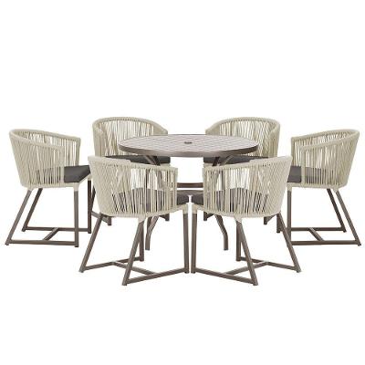 Mesa Com 6 Cadeiras Jantar Noronha Marrom E11 Trama Original Rami