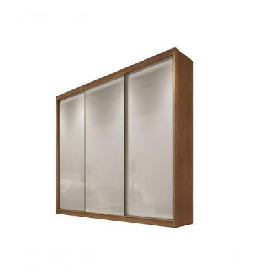 Guarda Roupa Casal 3 Portas 8 Gavetas Diamond-cumaru Off White Móveis Novo Horizonte