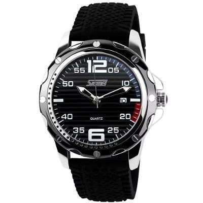 Relógio Esportivo Com Pulseira De Silicone À Prova Da Água 3atm Preto