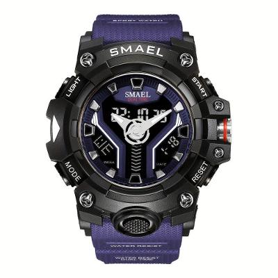 Relógio Esportivo Com Alarme Cronômetro E Display De Hora Pulseira De Silicone Multifuncional Azul