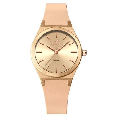 Relógio Analógico Feminino De Quartzo Casual Com Pulseira De Silicone Impermeavel Rose