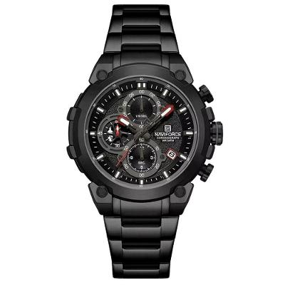 Relógio Masculino Quartzo Com Cronógrafo Esportivo Impermeavel Em Aço Inoxidável Preto