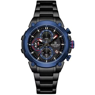 Relógio Masculino Quartzo Com Cronógrafo Esportivo Impermeavel Em Aço Inoxidável Azul