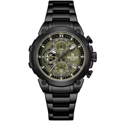Relógio Masculino Quartzo Com Cronógrafo Esportivo Impermeavel Em Aço Inoxidável Verde Musgo