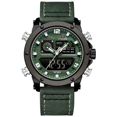 Relógio Masculino De Exibição Dupla Esportivo Militar De Quartzo Impermeavel 3atm À Prova Da Água Verde