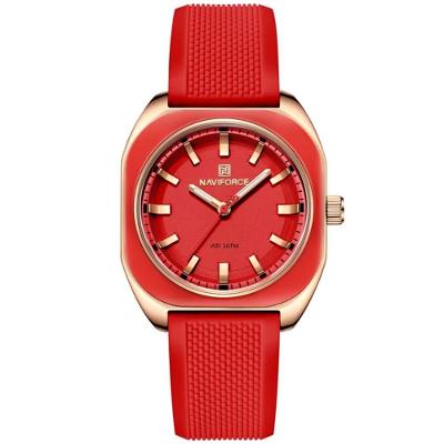 Relógio Feminino De Quartzo Casual Com Pulseira De Silicone Impermeavel 3atm Vermelho