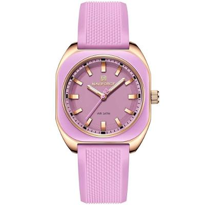 Relógio Feminino De Quartzo Casual Com Pulseira De Silicone Impermeavel 3atm Roxo