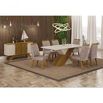 Sala De Jantar Completa Com 6 Cadeiras 1,80x0,90m Ilhéus Leifer Móveis