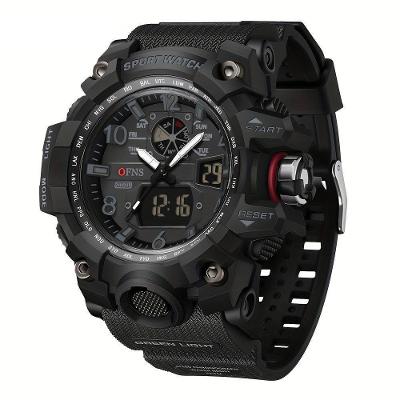 Relógio Esportivo Masculino Ofns S3169 Dupla Exibição Preto