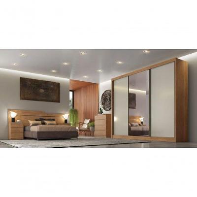 Guarda Roupa Casal Com 1 Porta Espelhada 4 Gavetas Diamond-cumaru Off White Móveis Novo Horizonte