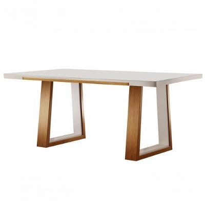 Mesa De Jantar Com Vidro Real-2,20x1,10m Requinte Salas