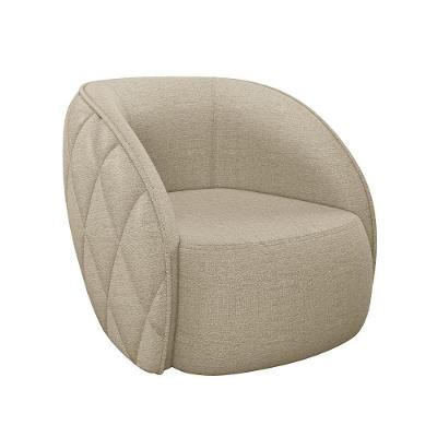 Poltrona Decorativa Para Sala Living Olimpo M03 Linho Bege - Lyam Decor