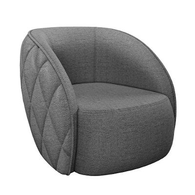 Poltrona Decorativa Para Sala Living Olimpo M03 Linho Chumbo - Lyam Decor