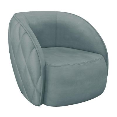Poltrona Decorativa Para Sala Living Olimpo M03 Veludo Azul Claro - Lyam Decor