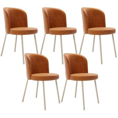 Kit 5 Cadeiras Sala De Jantar Estofada Gavi Arena L02 Couríssimo Canela Lyam Decor