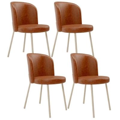 Kit 4 Cadeiras Sala De Jantar Estofada Gavi Arena L02 Couríssimo Camel Lyam Decor