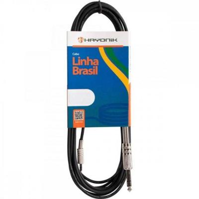 Cabo De áudio Linha Brasil P2 Estéreo X P10 Estéreo 1,2m Preto Hayonik