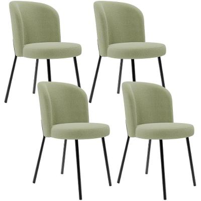 Kit 4 Cadeiras Sala De Jantar Estofada Gavi L02 Bouclê Oliva Lyam Decor
