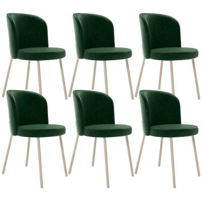 Kit 6 Cadeiras Sala De Jantar Estofada Gavi Arena L02 Couríssimo Verde Musgo Lyam Decor