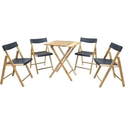 Conjunto 5 Peças Mesa E Cadeiras Dobráveis Potenza Preto - Tramontina