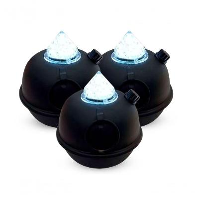 Kit 3 Luminárias De Mesa Decorativa Bujãozinho De Metal A Pilha Com Led Branco Dimerizável E Alça