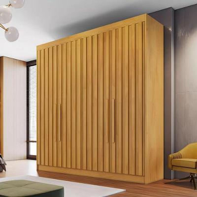 Guarda Roupa Solteiro Ripado 4 Portas 3 Gavetas Potente-peroba Móveis Europa