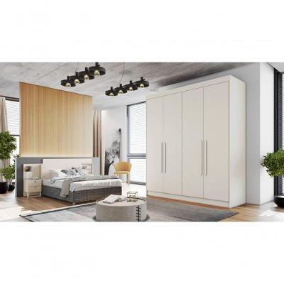 Guarda Roupa Solteiro 4 Portas 3 Gavetas Nantes-off White Móveis Europa