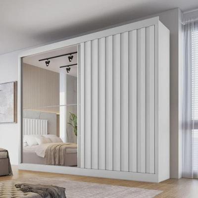 Guarda Roupa Casal 100% Mdf Com Espelho 2 Portas 4 Gavetas Atlanta Made Marcs