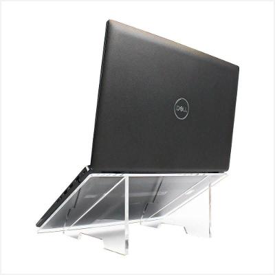 Suporte Base Notebook 15 Ergonômico Inclinado Acrílico Premium Transparente Organizador Escritório