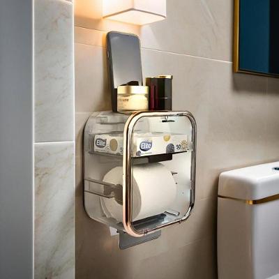 Suporte Organizador De Papel Higiênico Papeleira Acrílico Fumê Premium à Prova D\'água Banheiro
