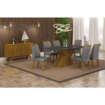 Sala De Jantar Completa Com 6 Cadeiras 1,80x0,90m Ilhéus Leifer Móveis
