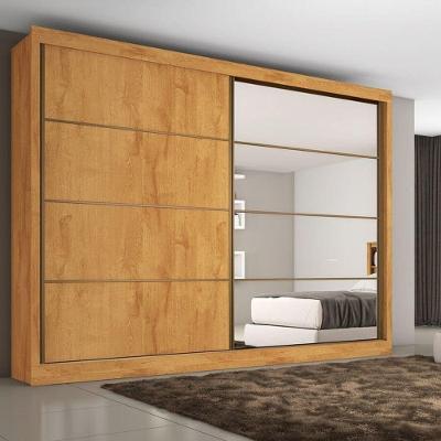 Guarda Roupa Casal Com Espelho 2 Portas 6 Gavetas Sevilha-peroba Made Marcs