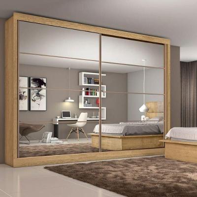 Guarda Roupa Casal Espelhado 2 Portas 6 Gavetas Sevilha-amêndoa Made Marcs