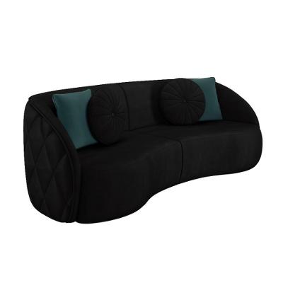 Sofá 3 Lugares Para Sala Living Olimpo 288 Cm M03 Veludo Preto Lyam Decor