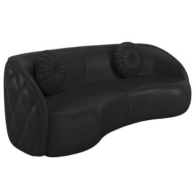 Sofá 4 Lugares Para Sala Living Olimpo 318 Cm M03 Couríssimo Preto Lyam Decor