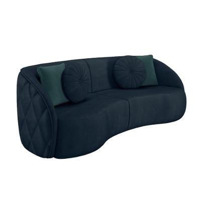 Sofá 4 Lugares Para Sala Living Olimpo 318 Cm M03 Veludo Marinho Lyam Decor